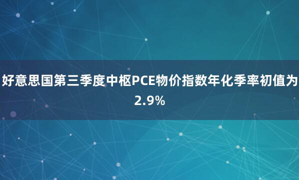 好意思国第三季度中枢PCE物价指数年化季率初值为2.9%